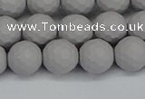 CSB1943 15.5 inches 10mm faceted round matte shell pearl beads