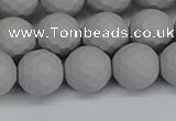 CSB1944 15.5 inches 12mm faceted round matte shell pearl beads