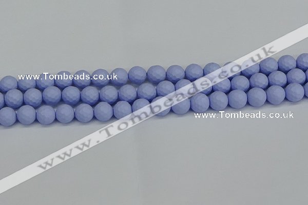 CSB1961 15.5 inches 6mm faceted round matte shell pearl beads