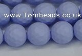CSB1963 15.5 inches 10mm faceted round matte shell pearl beads