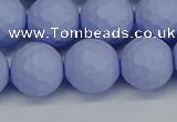 CSB1964 15.5 inches 12mm faceted round matte shell pearl beads