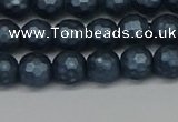 CSB1971 15.5 inches 6mm faceted round matte shell pearl beads