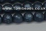 CSB1973 15.5 inches 10mm faceted round matte shell pearl beads