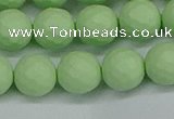 CSB1993 15.5 inches 10mm faceted round matte shell pearl beads