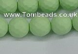 CSB1994 15.5 inches 12mm faceted round matte shell pearl beads