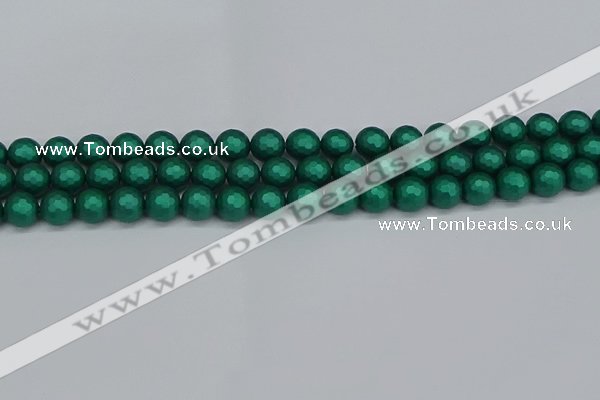 CSB2001 15.5 inches 6mm faceted round matte shell pearl beads