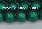 CSB2003 15.5 inches 10mm faceted round matte shell pearl beads