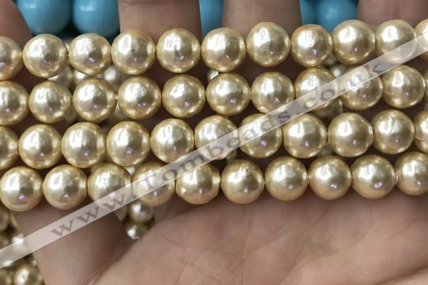 CSB2118 15.5 inches 12mm ball shell pearl beads wholesale