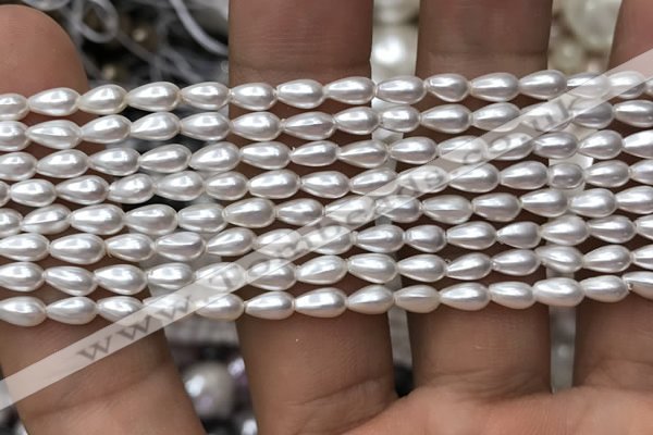 CSB2122 15.5 inches 3*6mm teardrop shell pearl beads wholesale