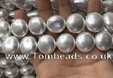 CSB2130 15.5 inches 20mm flat round shell pearl beads wholesale