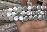 CSB2136 15.5 inches 10mm coin shell pearl beads wholesale