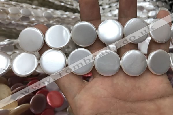 CSB2142 15.5 inches 22mm coin shell pearl beads wholesale