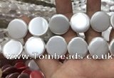 CSB2144 15.5 inches 30mm coin shell pearl beads wholesale