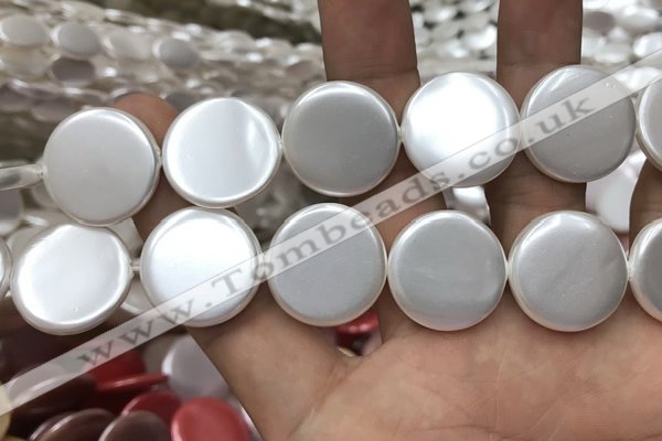 CSB2144 15.5 inches 30mm coin shell pearl beads wholesale