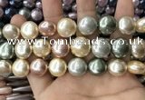 CSB2152 15.5 inches 16mm flat round mixed shell pearl beads