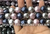 CSB2153 15.5 inches 16mm flat round mixed shell pearl beads