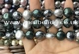 CSB2154 15.5 inches 16mm flat round mixed shell pearl beads