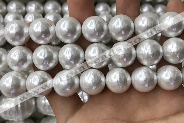 CSB2186 15.5 inches 20mm ball shell pearl beads wholesale