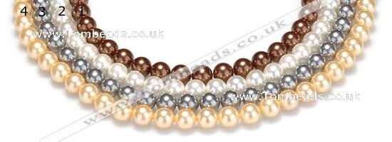 CSB22 16 inches 8mm round shell pearl beads Wholesale