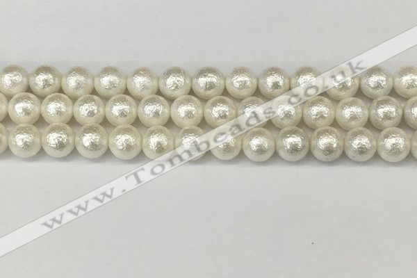 CSB2202 15.5 inches 8mm round wrinkled shell pearl beads wholesale