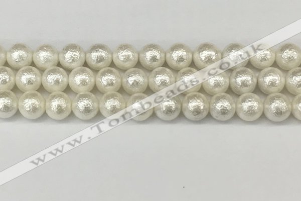 CSB2203 15.5 inches 10mm round wrinkled shell pearl beads wholesale