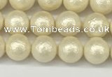 CSB2211 15.5 inches 6mm round wrinkled shell pearl beads wholesale