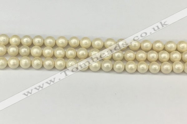 CSB2211 15.5 inches 6mm round wrinkled shell pearl beads wholesale