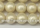 CSB2212 15.5 inches 8mm round wrinkled shell pearl beads wholesale