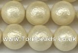 CSB2213 15.5 inches 10mm round wrinkled shell pearl beads wholesale