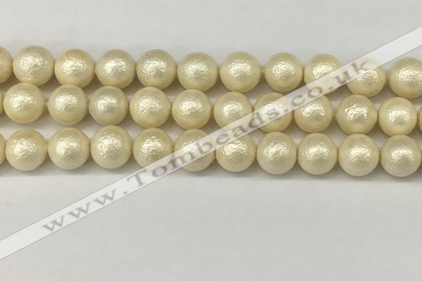 CSB2214 15.5 inches 12mm round wrinkled shell pearl beads wholesale