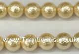 CSB2220 15.5 inches 4mm round wrinkled shell pearl beads wholesale