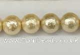 CSB2221 15.5 inches 6mm round wrinkled shell pearl beads wholesale