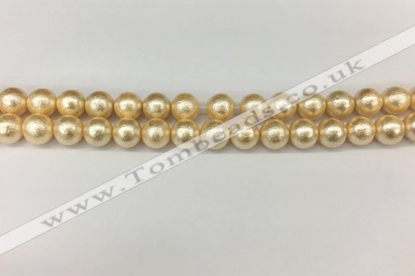 CSB2222 15.5 inches 8mm round wrinkled shell pearl beads wholesale