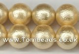 CSB2223 15.5 inches 10mm round wrinkled shell pearl beads wholesale