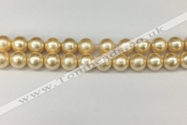 CSB2224 15.5 inches 12mm round wrinkled shell pearl beads wholesale