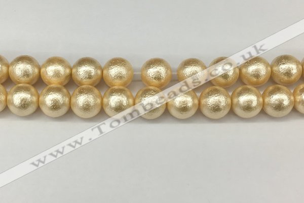 CSB2226 15.5 inches 16mm round wrinkled shell pearl beads wholesale