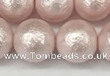 CSB2235 15.5 inches 14mm round wrinkled shell pearl beads wholesale