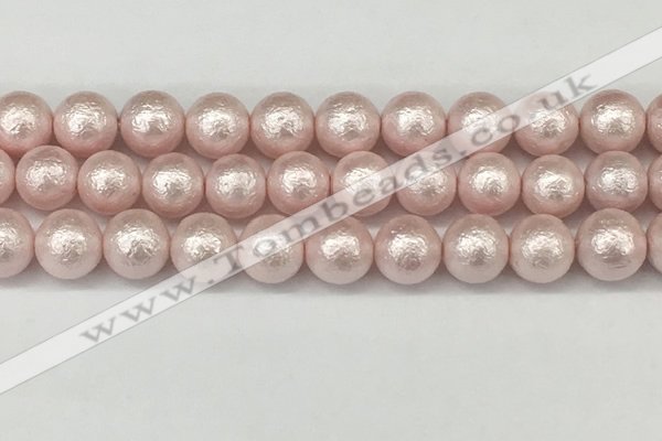 CSB2235 15.5 inches 14mm round wrinkled shell pearl beads wholesale