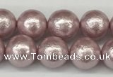 CSB2242 15.5 inches 8mm round wrinkled shell pearl beads wholesale