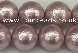 CSB2244 15.5 inches 12mm round wrinkled shell pearl beads wholesale