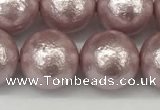 CSB2245 15.5 inches 14mm round wrinkled shell pearl beads wholesale