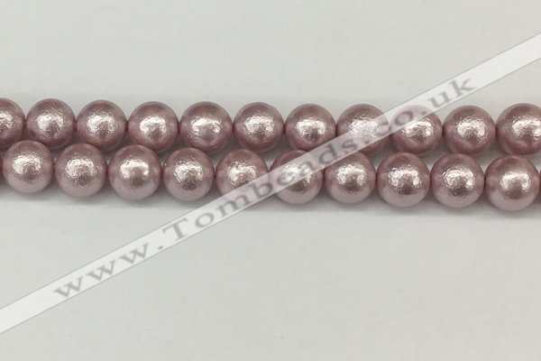 CSB2245 15.5 inches 14mm round wrinkled shell pearl beads wholesale