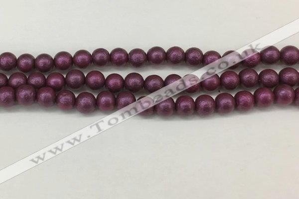 CSB2252 15.5 inches 8mm round wrinkled shell pearl beads wholesale