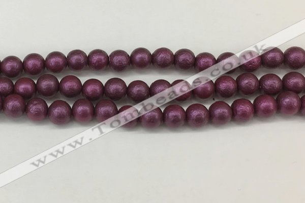 CSB2253 15.5 inches 10mm round wrinkled shell pearl beads wholesale