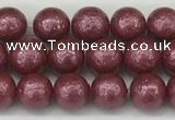 CSB2260 15.5 inches 4mm round wrinkled shell pearl beads wholesale