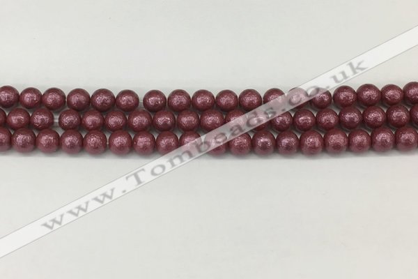 CSB2260 15.5 inches 4mm round wrinkled shell pearl beads wholesale