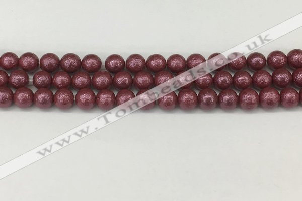 CSB2261 15.5 inches 6mm round wrinkled shell pearl beads wholesale