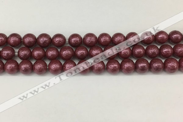 CSB2262 15.5 inches 8mm round wrinkled shell pearl beads wholesale