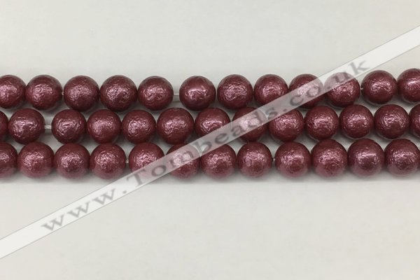 CSB2263 15.5 inches 10mm round wrinkled shell pearl beads wholesale