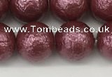 CSB2264 15.5 inches 12mm round wrinkled shell pearl beads wholesale